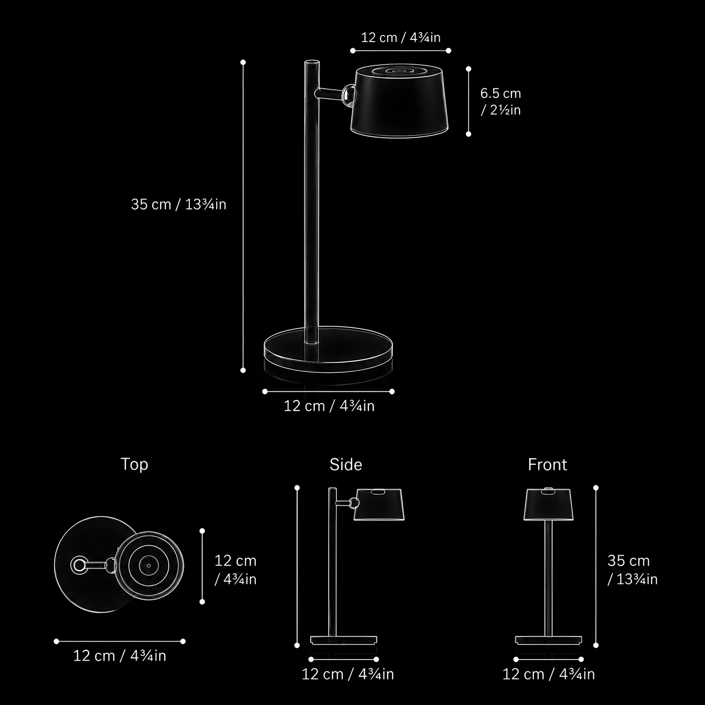 Aluminium Cordless Lamp — lifestyle desk setup | Rekayro